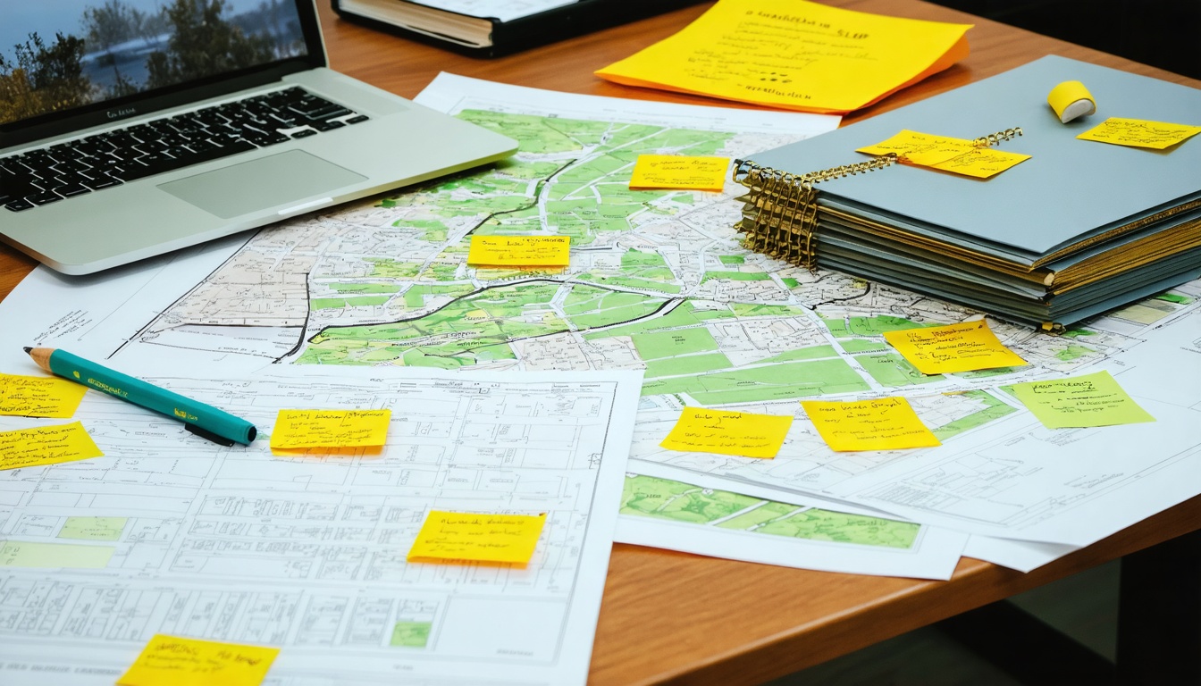 Overzichtstafel met kaarten en plannen voor soortmanagementplan Huismus